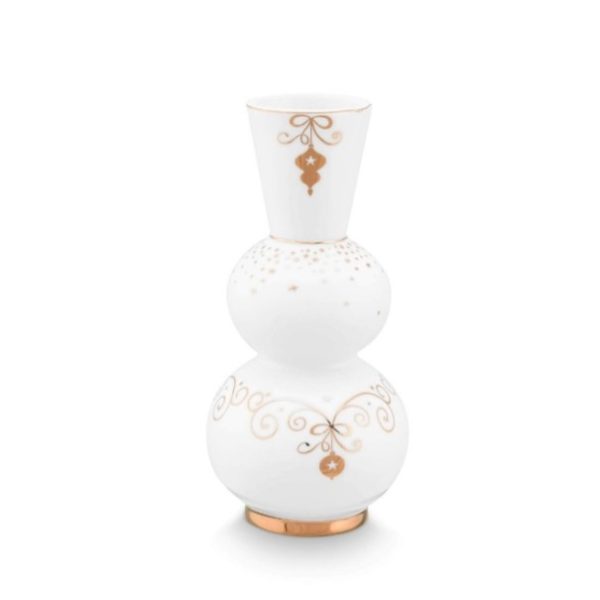 Royal Gold White Porselen Vazo 15 Cm