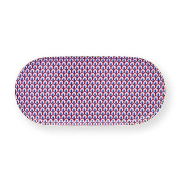 Flower Festival Mavi Porselen Servis Tepsisi