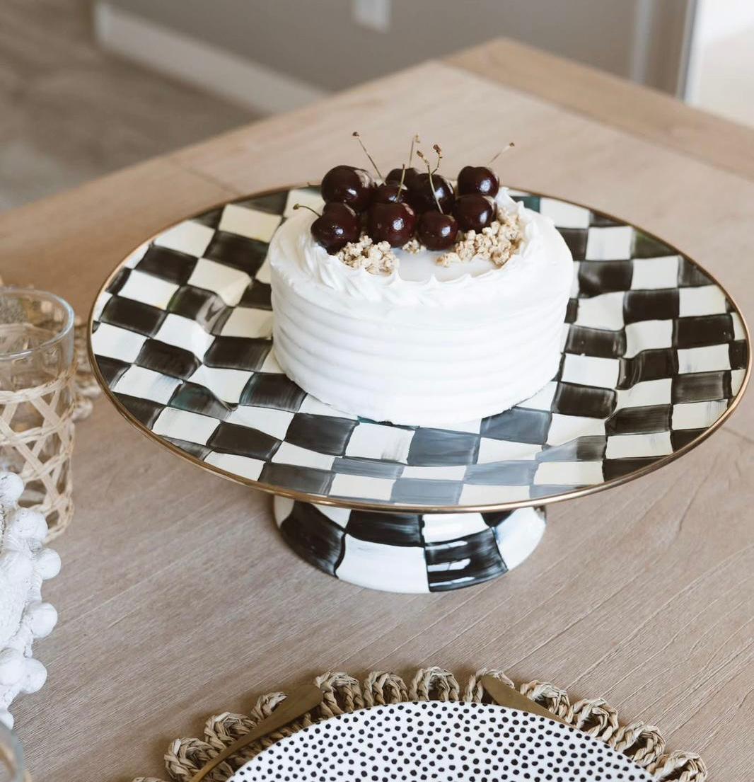 Courtly Check Large Pedestal Platter – Lusso Home Concept