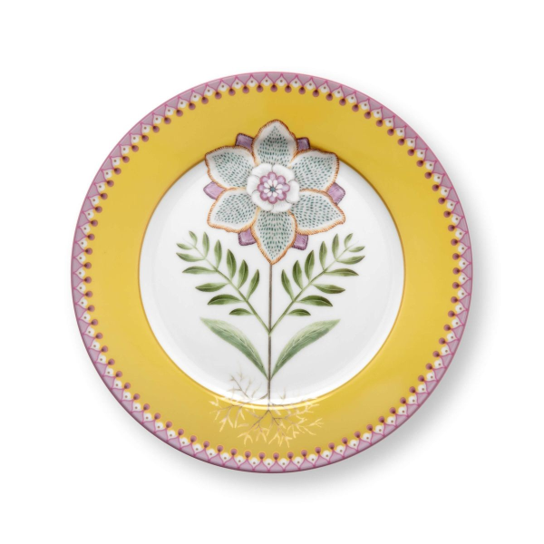 Lily & Lotus Sarı Porselen Kahvaltı Tabağı 21 Cm